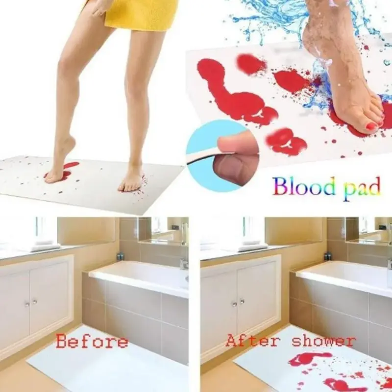 Color Changing Halloween Blood Novelty Bathroom Mat tag1
