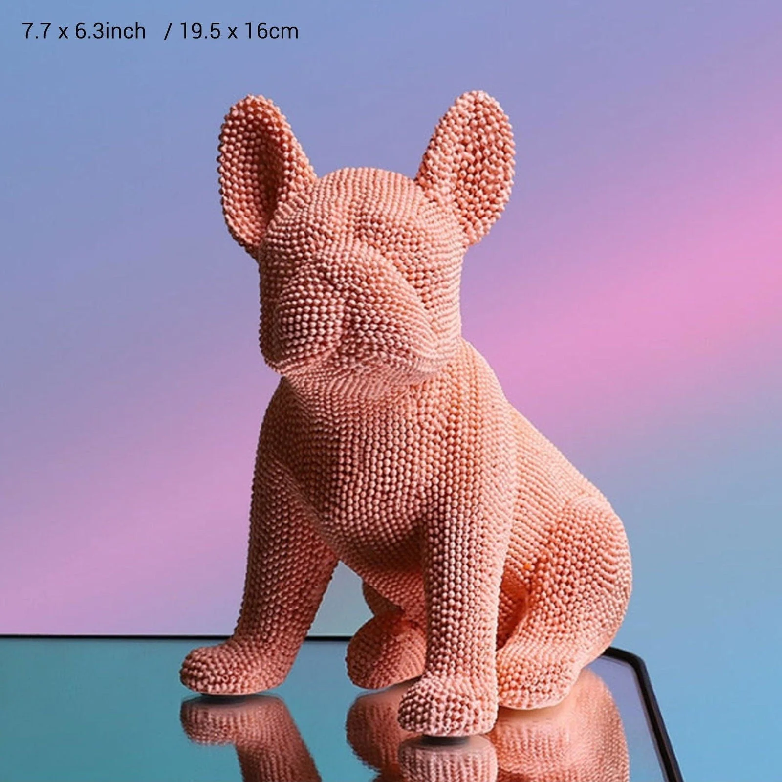 Color French Bulldog Bead Texture Sculpture -