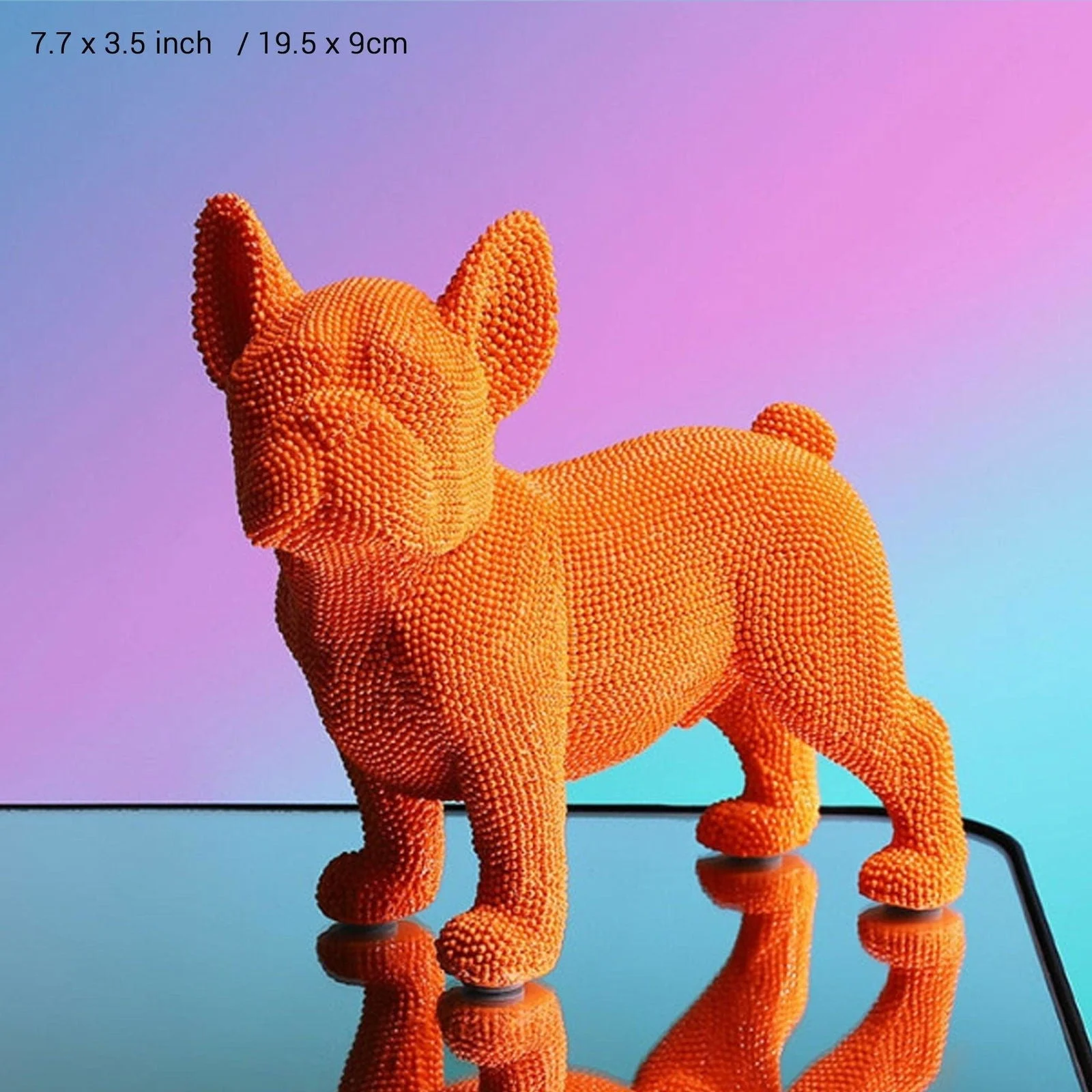 Color French Bulldog Bead Texture Sculpture -