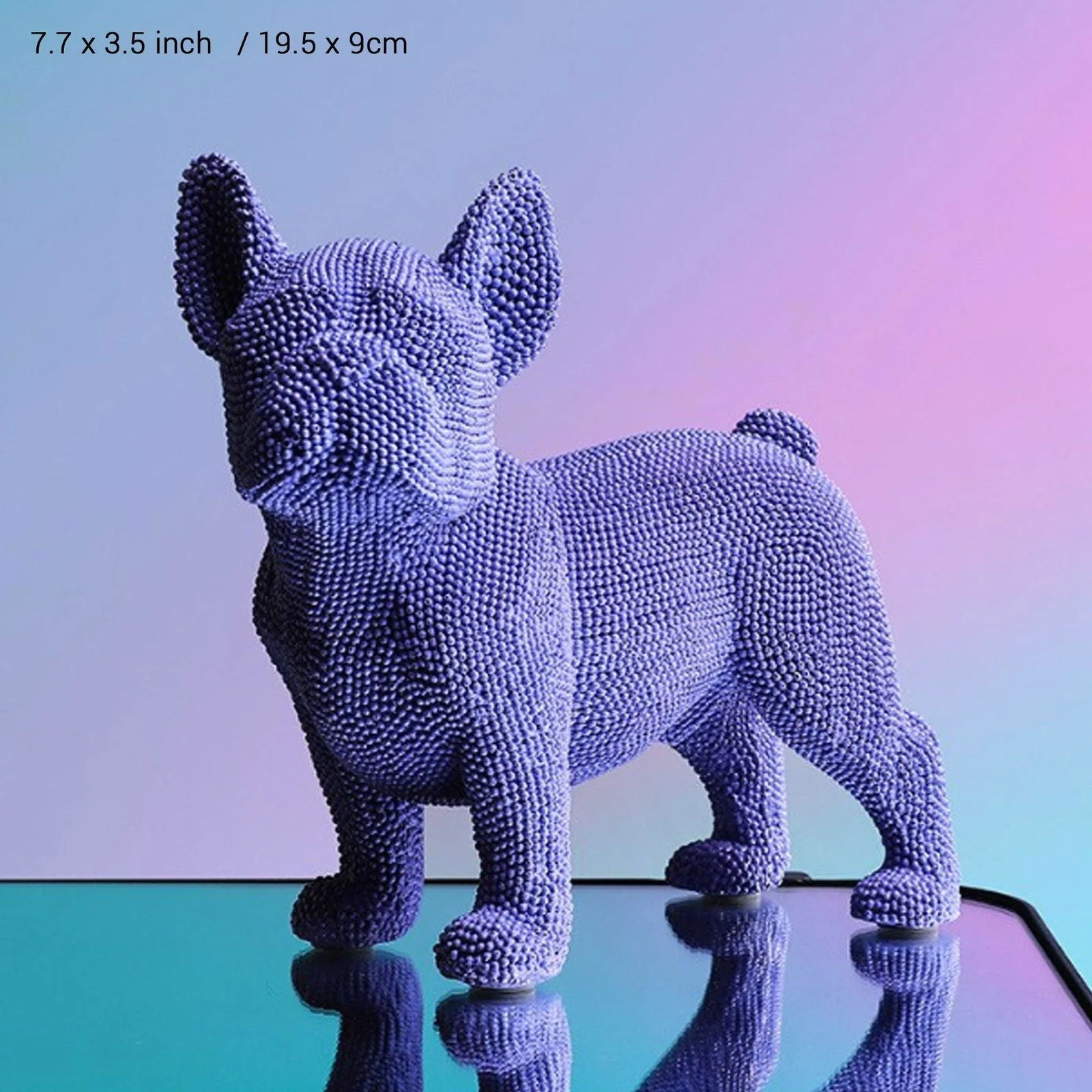 Color French Bulldog Bead Texture Sculpture -