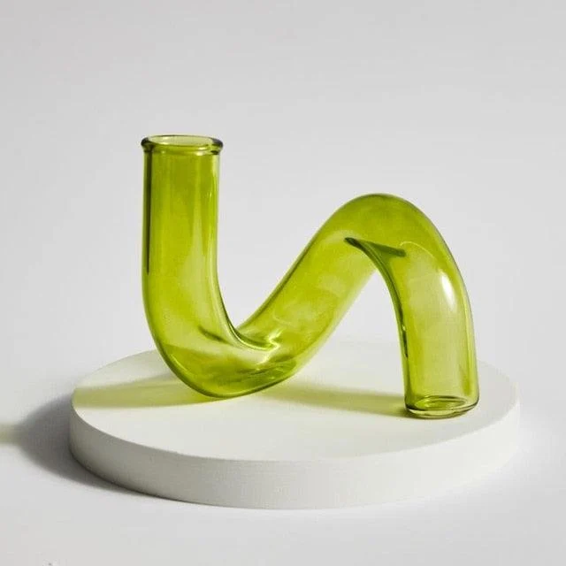 Color Glass Twisted Candlestick Holder -  - #tag1#