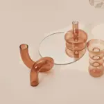 Color Glass Twisted Candlestick Holder tag1