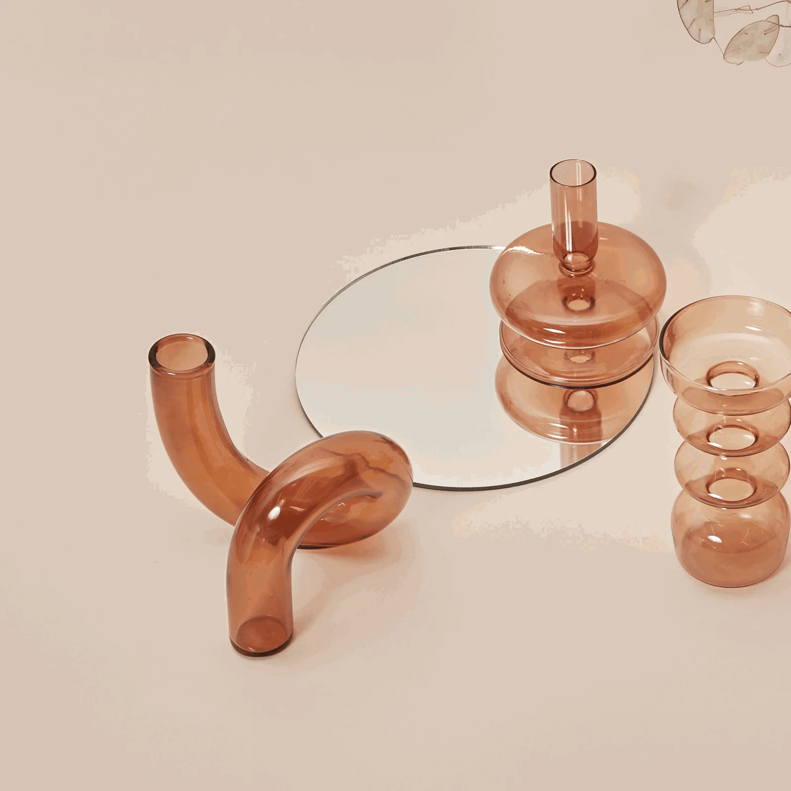 Color Glass Twisted Candlestick Holder -  - #tag1#