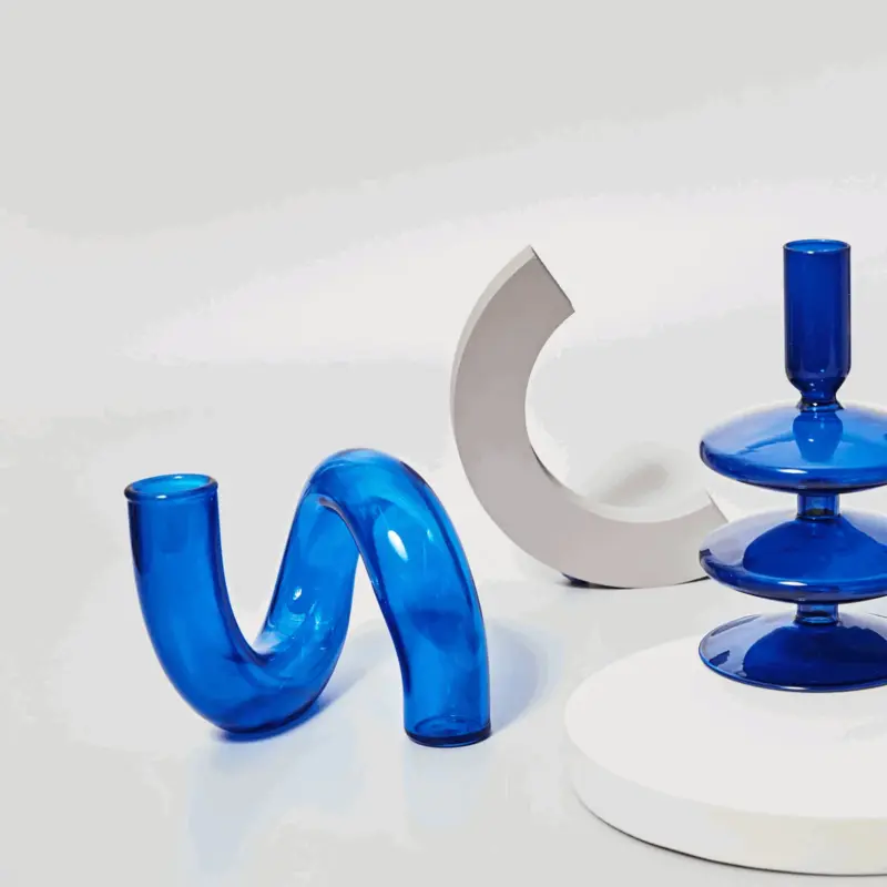 Color Glass Twisted Candlestick Holder tag1