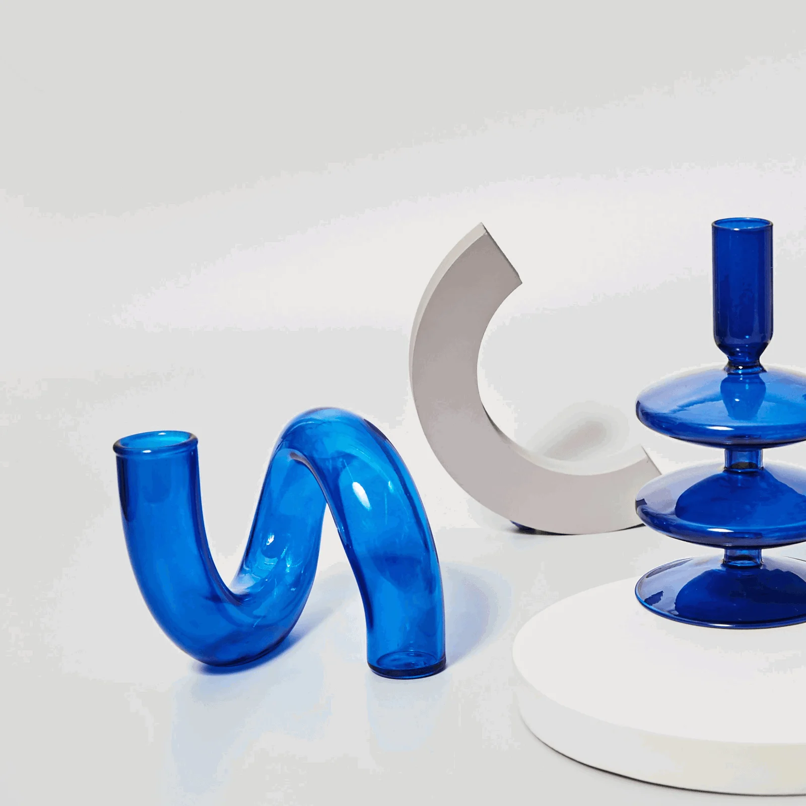Color Glass Twisted Candlestick Holder -  - #tag1#