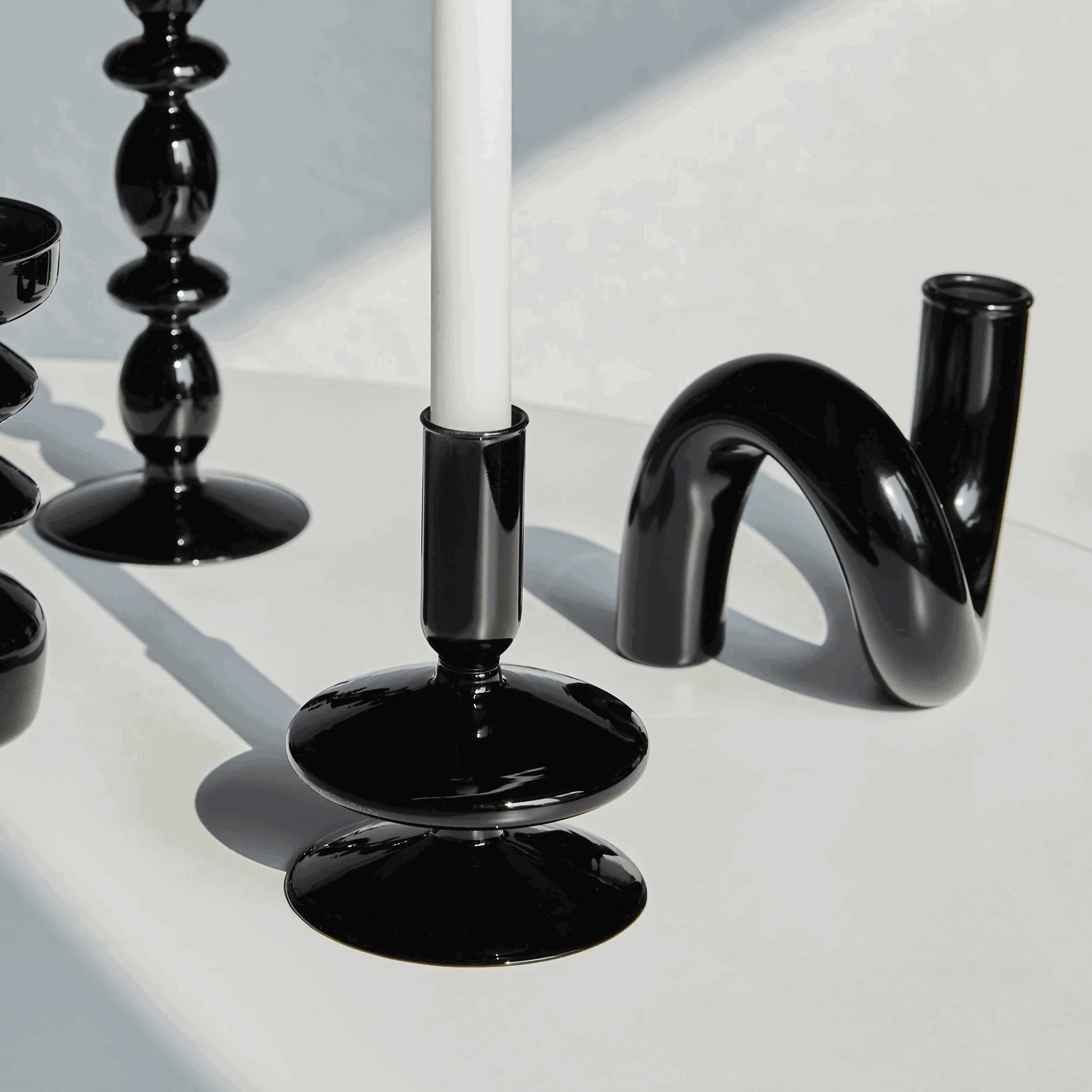 Color Glass Twisted Candlestick Holder -  - #tag1#