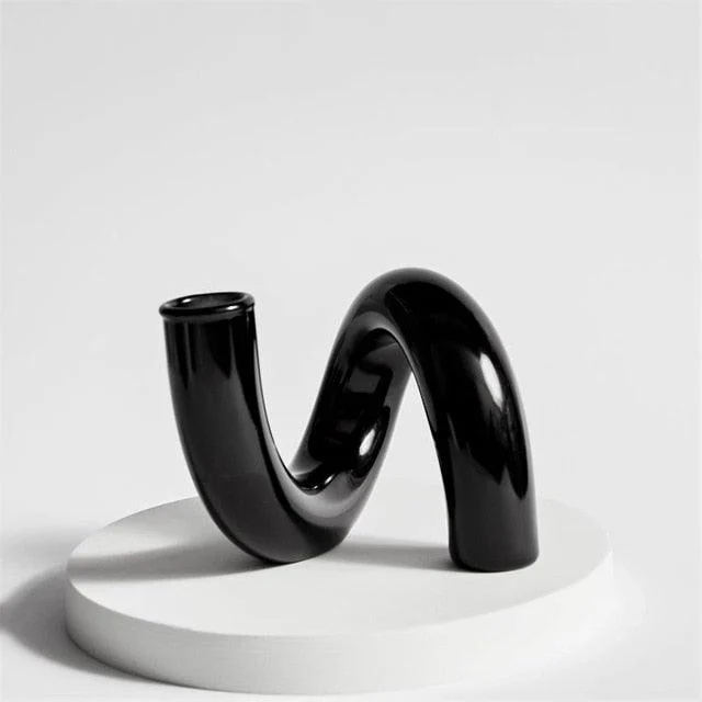 Color Glass Twisted Candlestick Holder -  - #tag1#