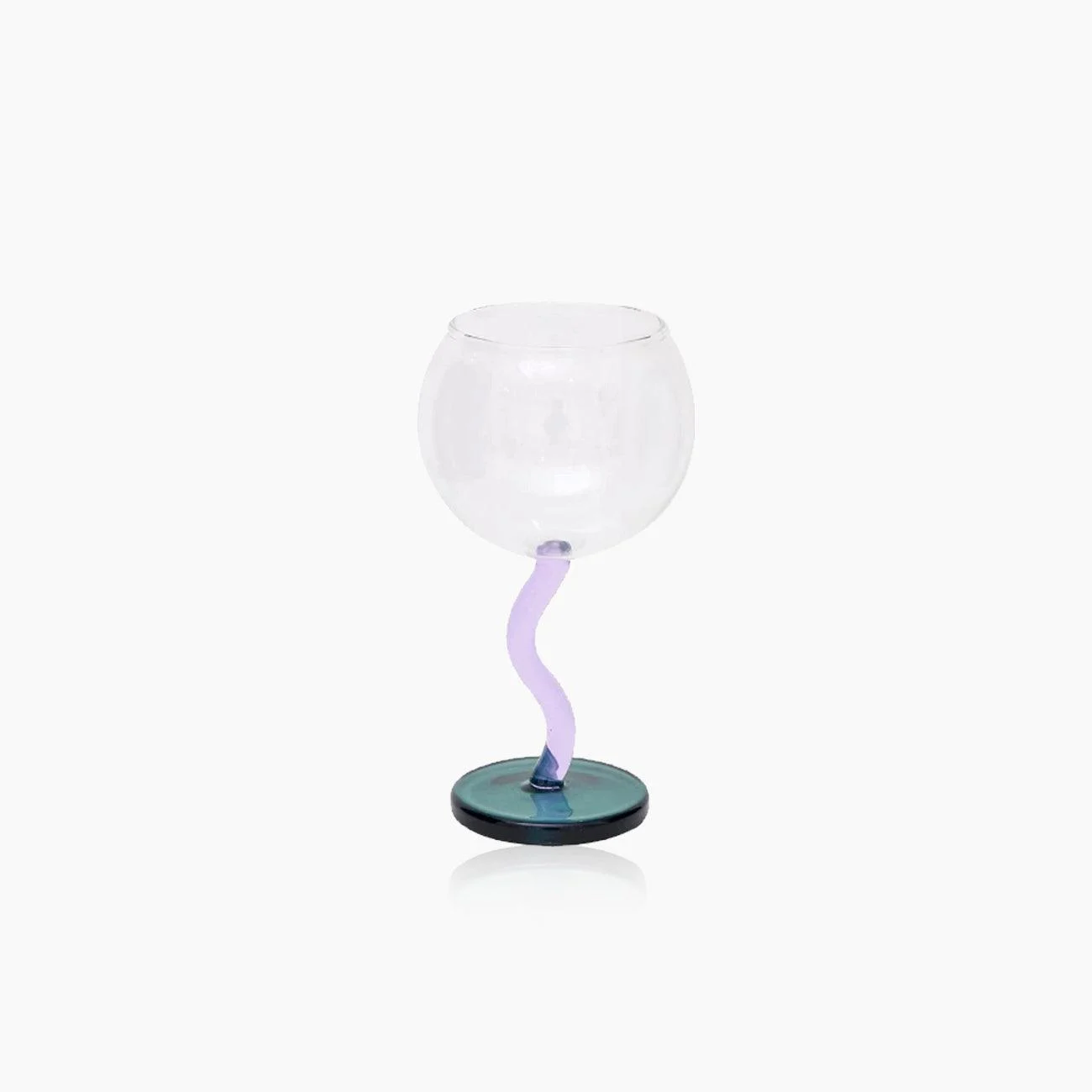 Colored Bubble Borosilicate Glass Twisted Wine Glass -