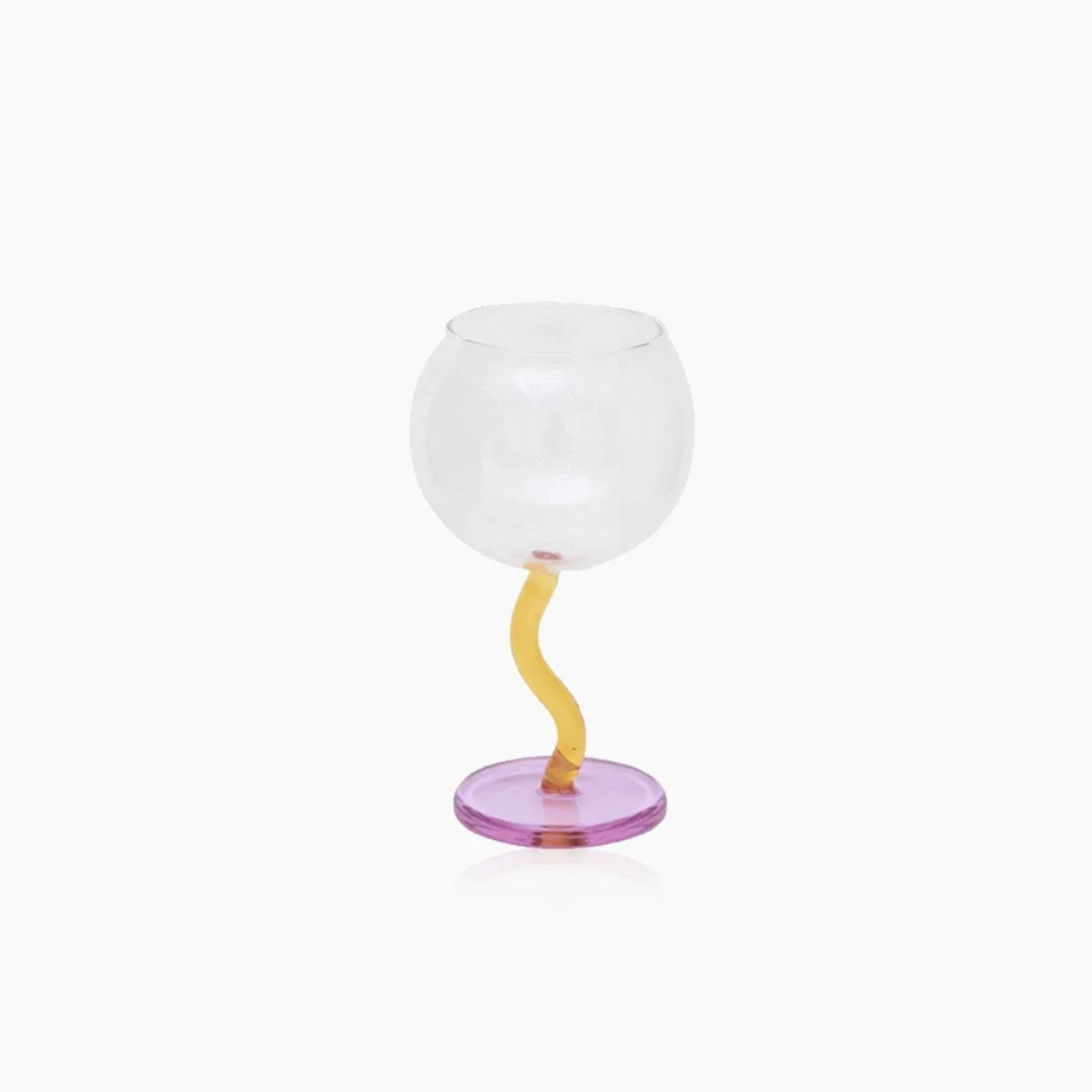 Colored Bubble Borosilicate Glass Twisted Wine Glass -