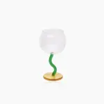 Colored Bubble Borosilicate Glass Twisted Wine Glass