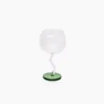 Colored Bubble Borosilicate Glass Twisted Wine Glass