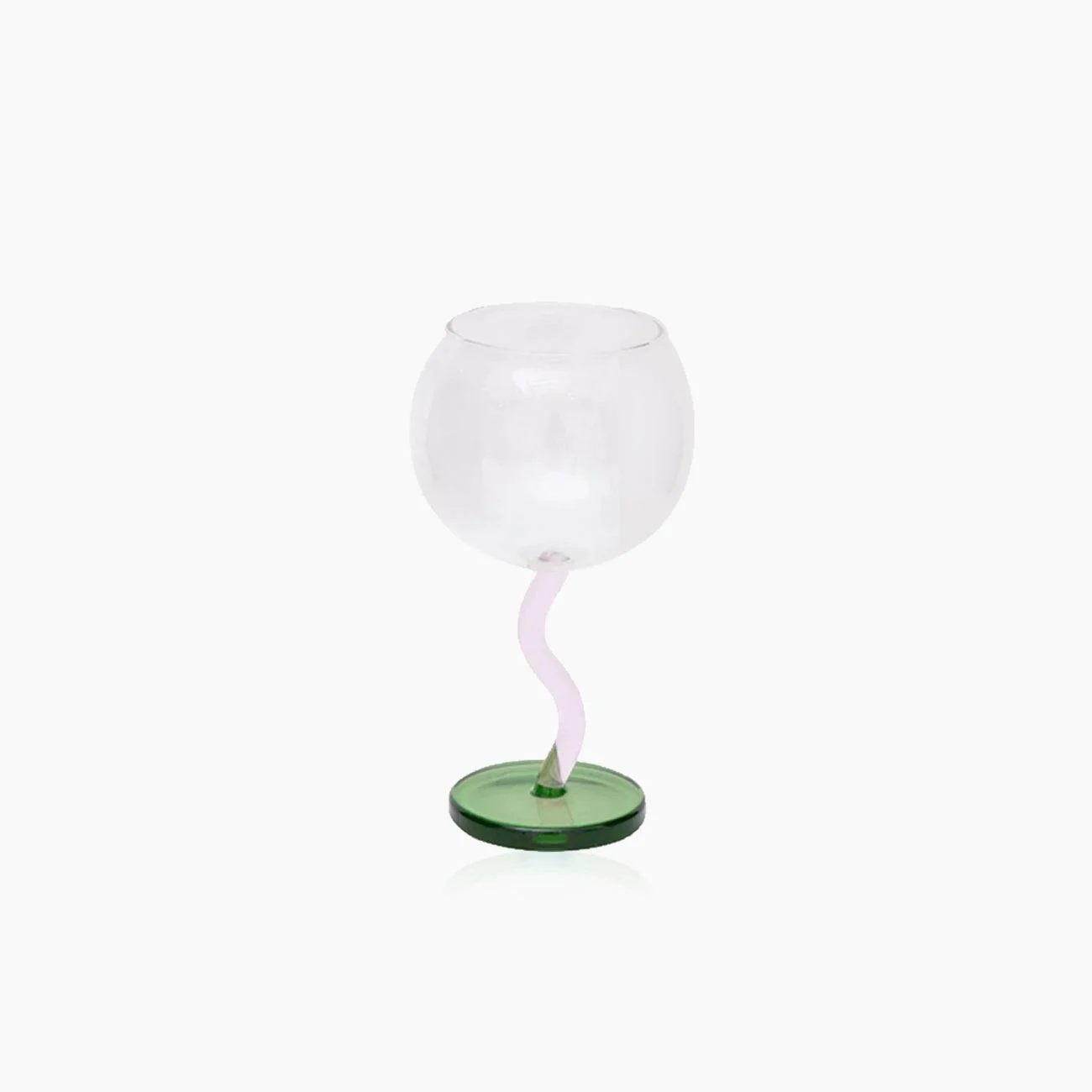 Colored Bubble Borosilicate Glass Twisted Wine Glass -