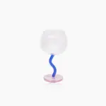 Colored Bubble Borosilicate Glass Twisted Wine Glass