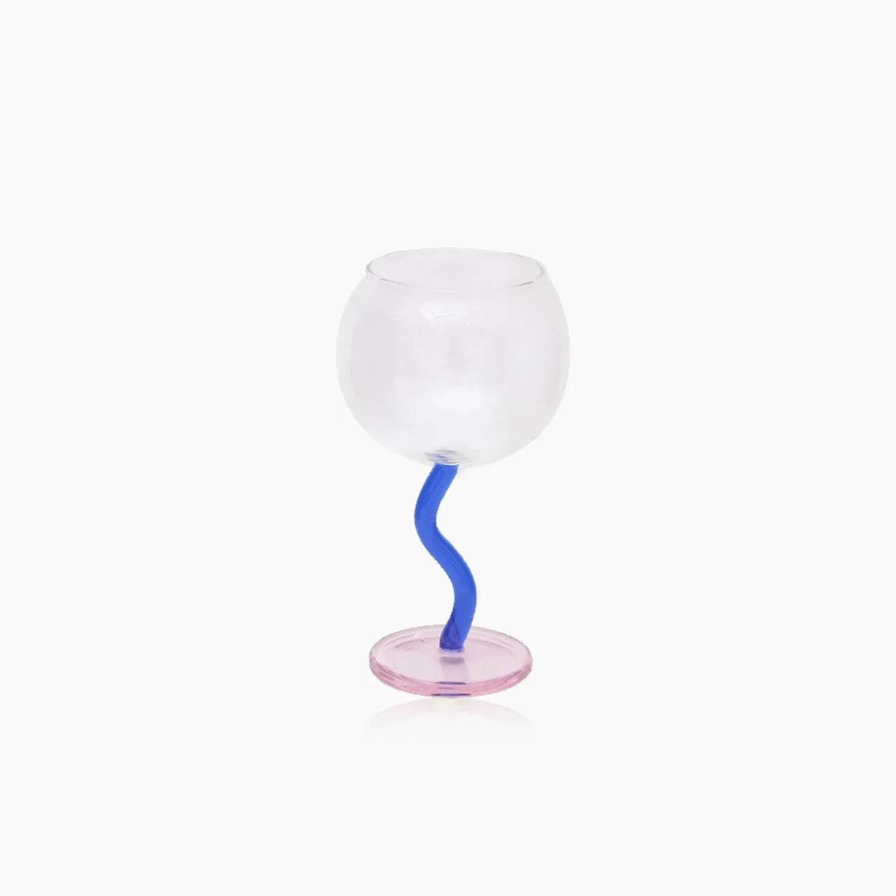 Colored Bubble Borosilicate Glass Twisted Wine Glass -