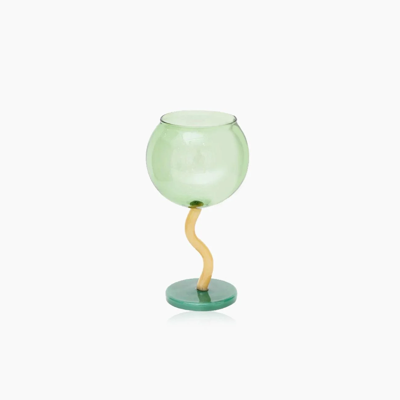 Colored Bubble Borosilicate Glass Twisted Wine Glass -