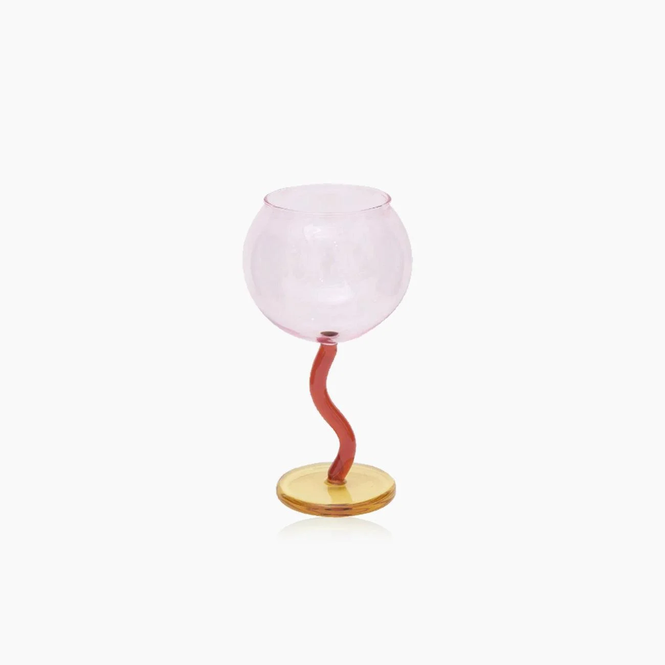 Colored Bubble Borosilicate Glass Twisted Wine Glass -