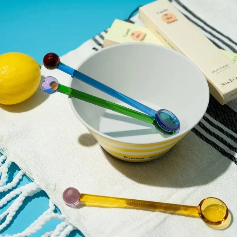 Colored Glass Mixing Spoon -