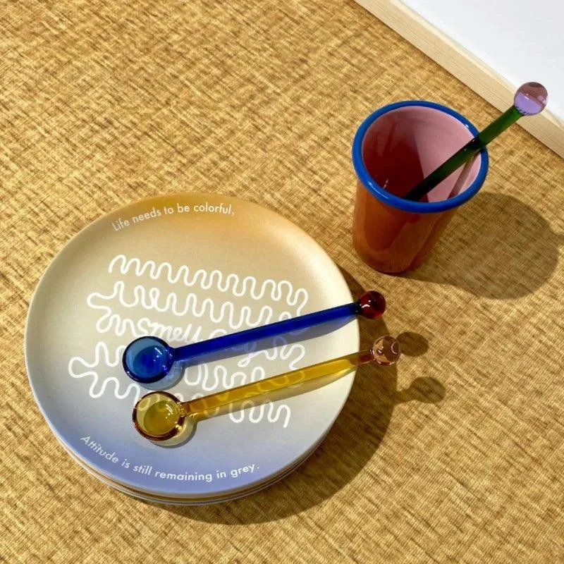 Colored Glass Mixing Spoon -