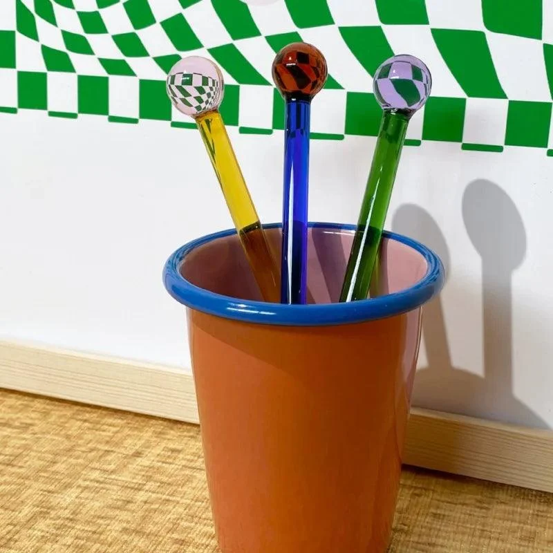 Colored Glass Mixing Spoon -