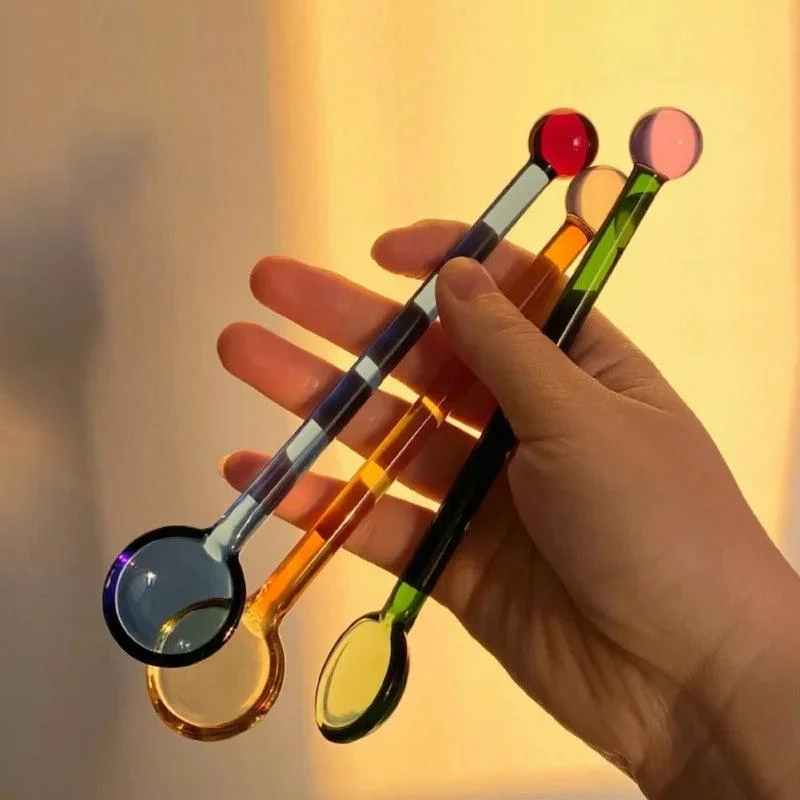 Colored Glass Mixing Spoon -