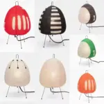 Colored Japanese Wabi Sabi Style Rice Paper Lantern Lamp