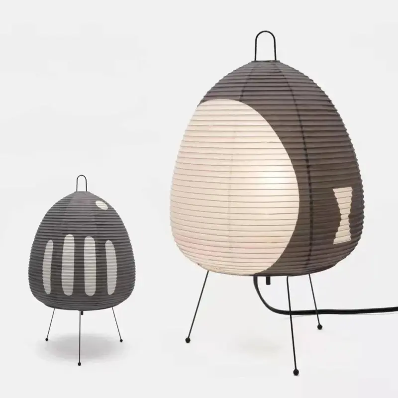 Colored Japanese Wabi Sabi Style Rice Paper Lantern Lamp