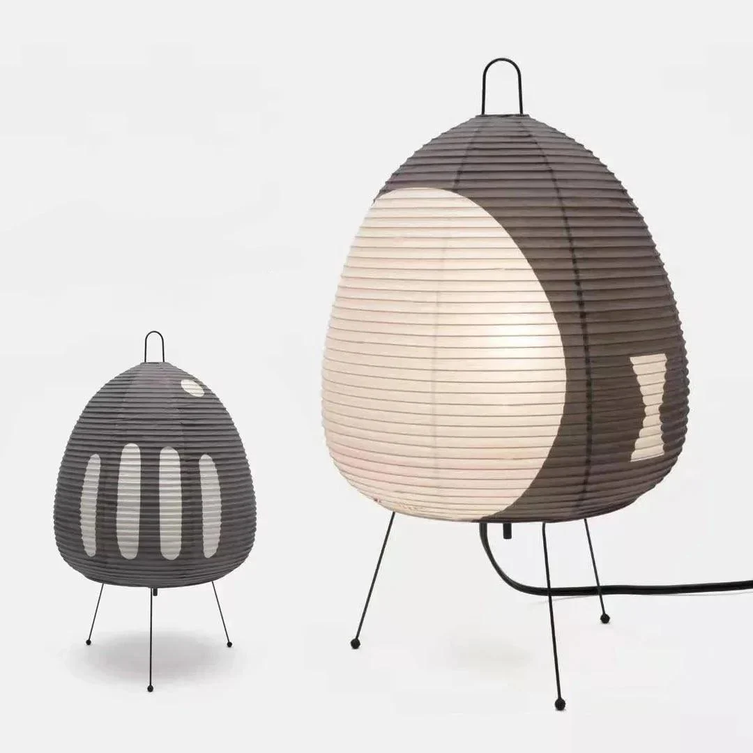 Colored Japanese Wabi-Sabi Style Rice Paper Lantern Lamp -