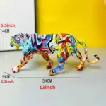 Colorful Art Leopard Statue