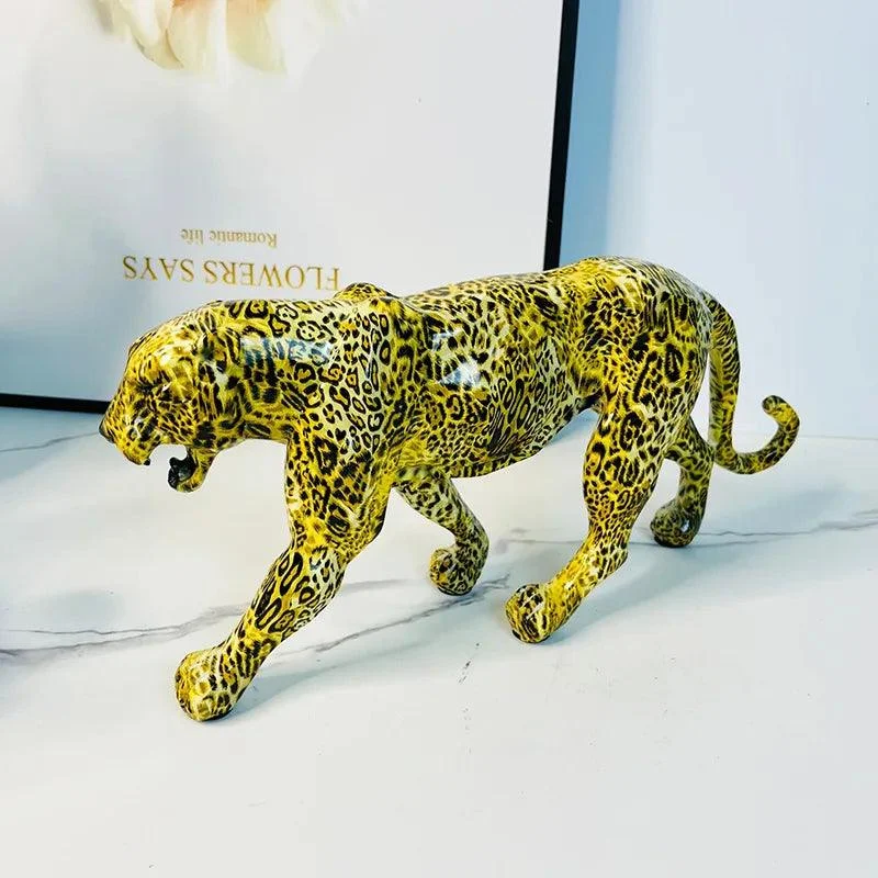 Colorful Art Leopard Statue -