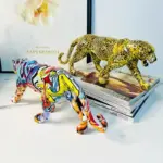Colorful Art Leopard Statue