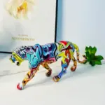 Colorful Art Leopard Statue