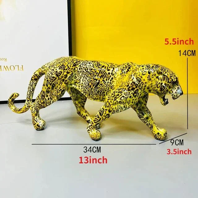 Colorful Art Leopard Statue -