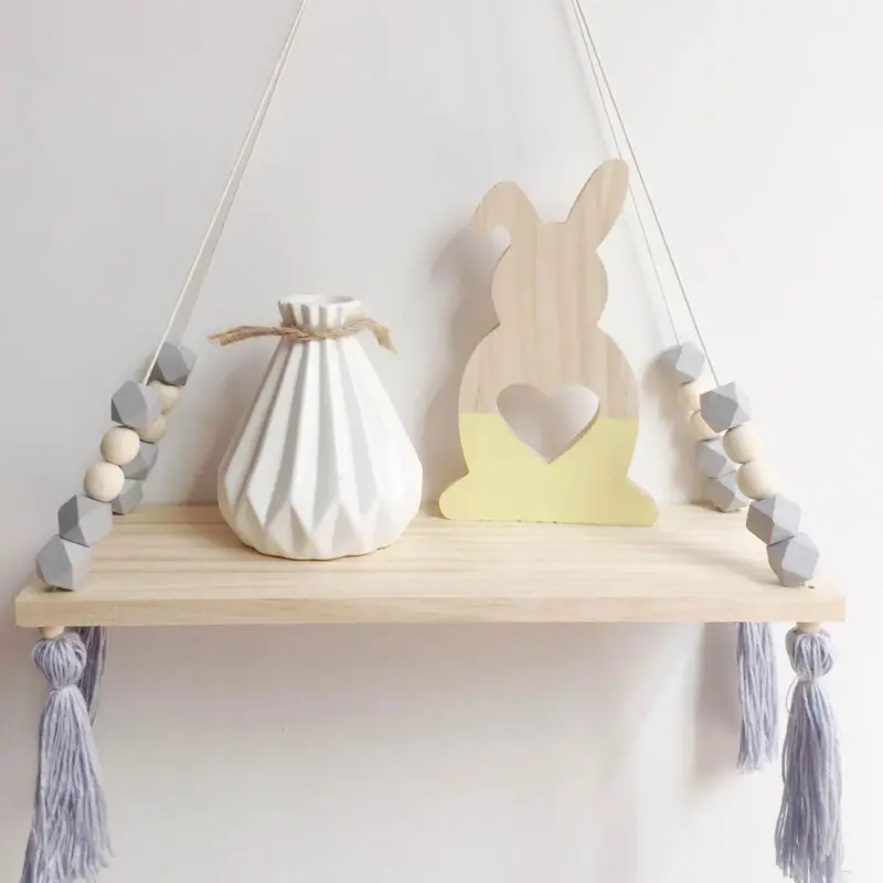 Colorful Beads Tassel Kids Room Wall Shelf tag1