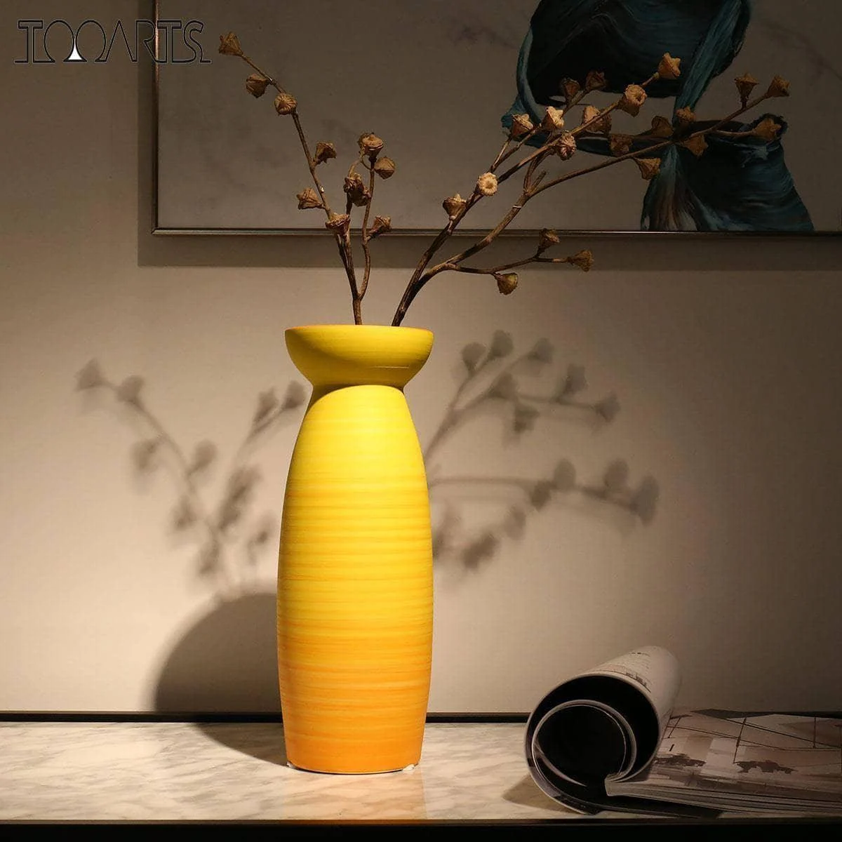Colorful Ceramic Flower Vase Centerpiece - Vivid & Artistic Home Decor -