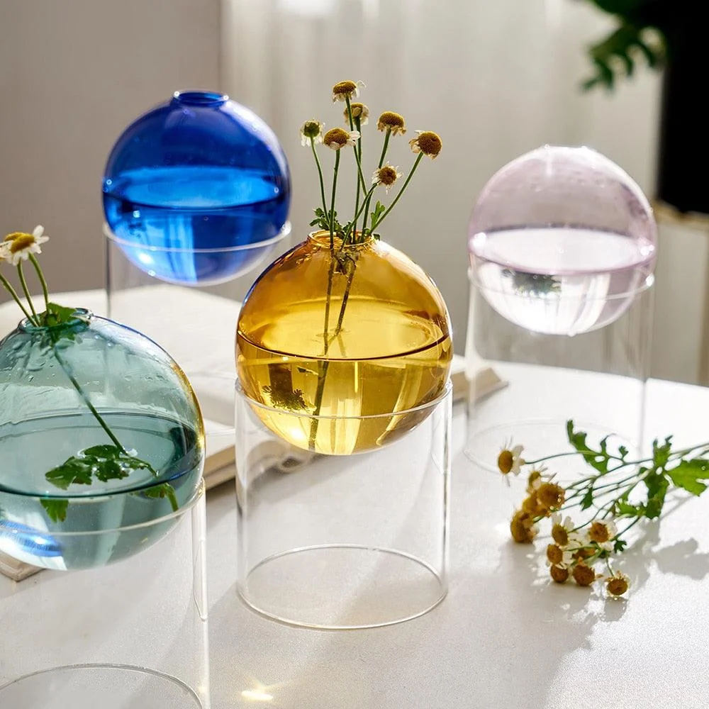 Colorful Glass Ball Vase -