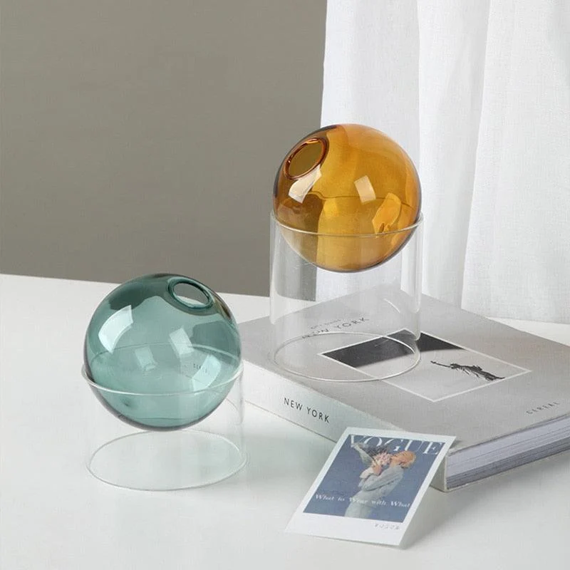 Colorful Glass Ball Vase -