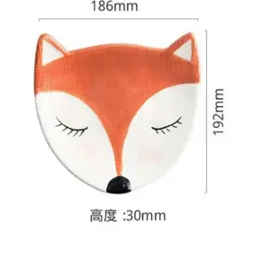 Colorful Kids Ceramic Owl Penguin Fox Plate - 