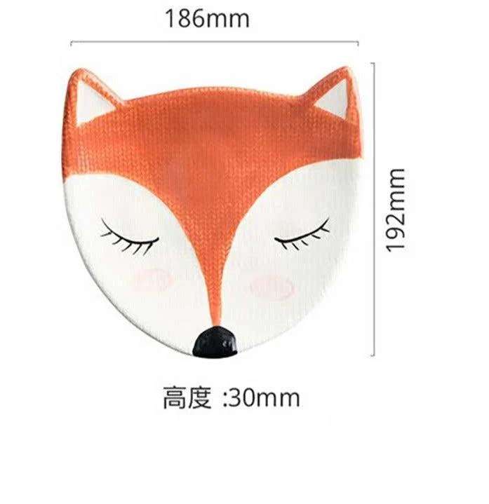 Colorful Kids Ceramic Owl Penguin Fox Plate - 