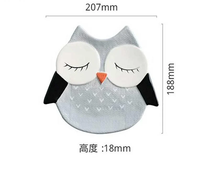 Colorful Kids Ceramic Owl Penguin Fox Plate -