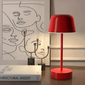 Colorful LED table lamp in retro design, wireless, USB
