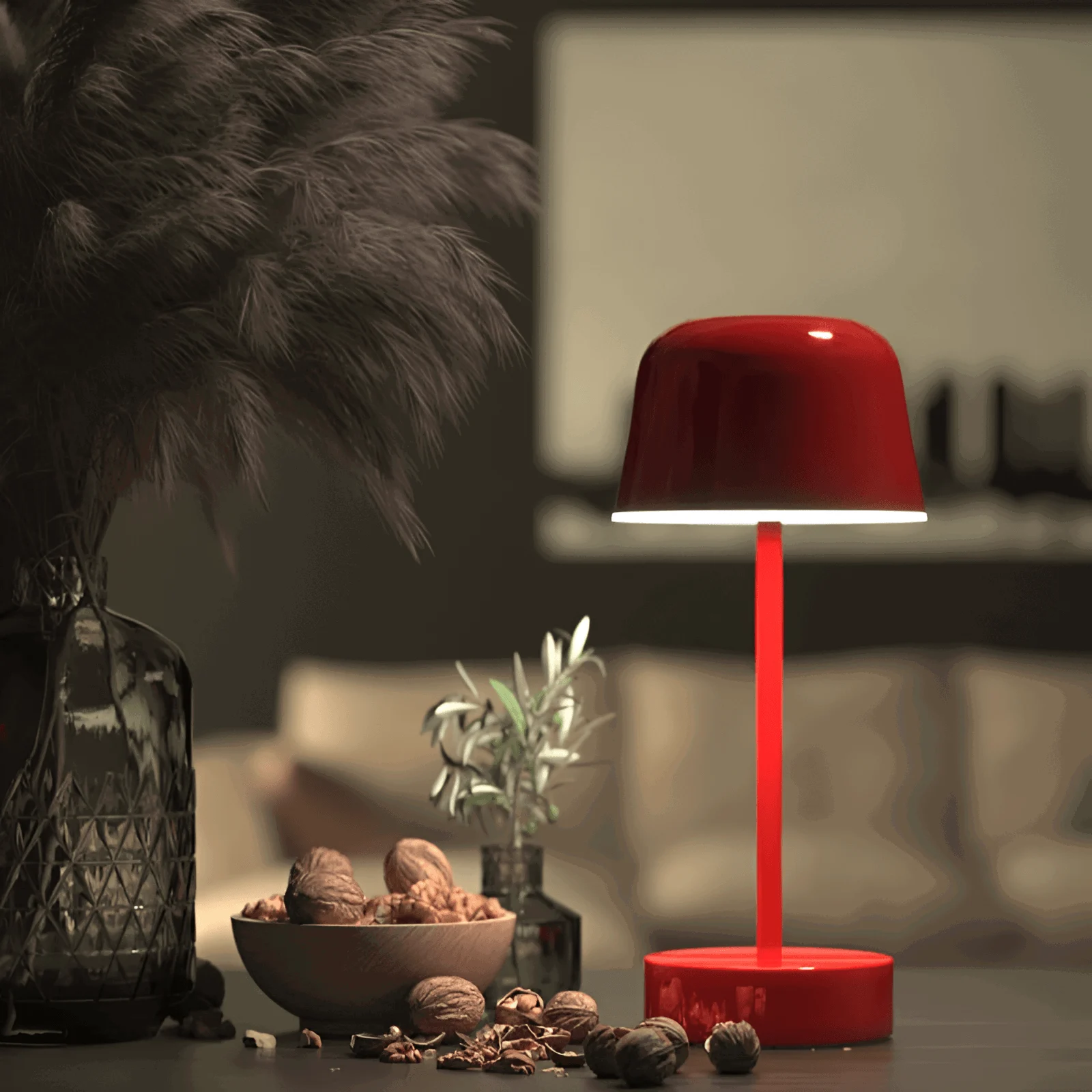 Colorful LED table lamp in retro design, wireless, USB -  - #tag1#