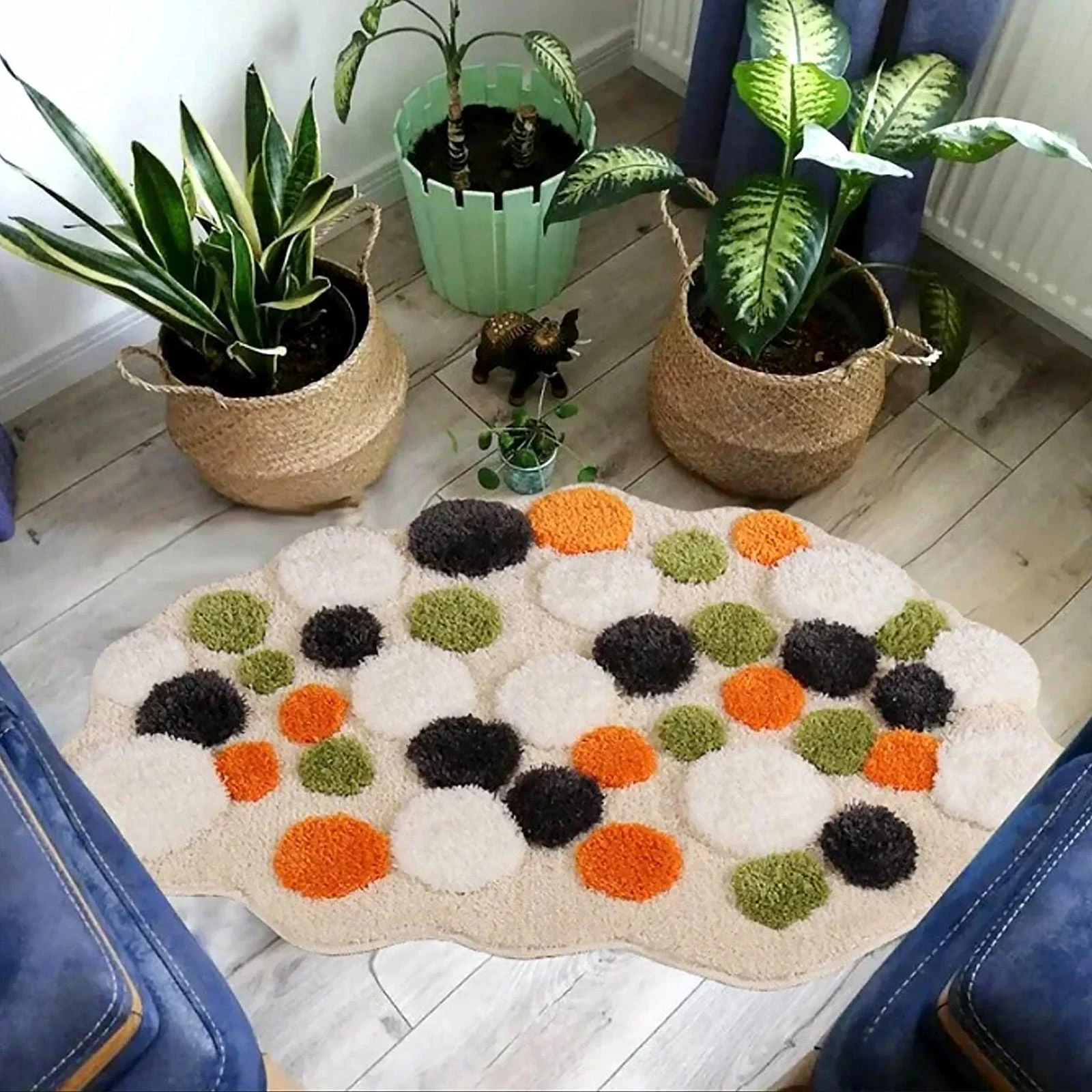 Colorful Moss Tufted Rug -