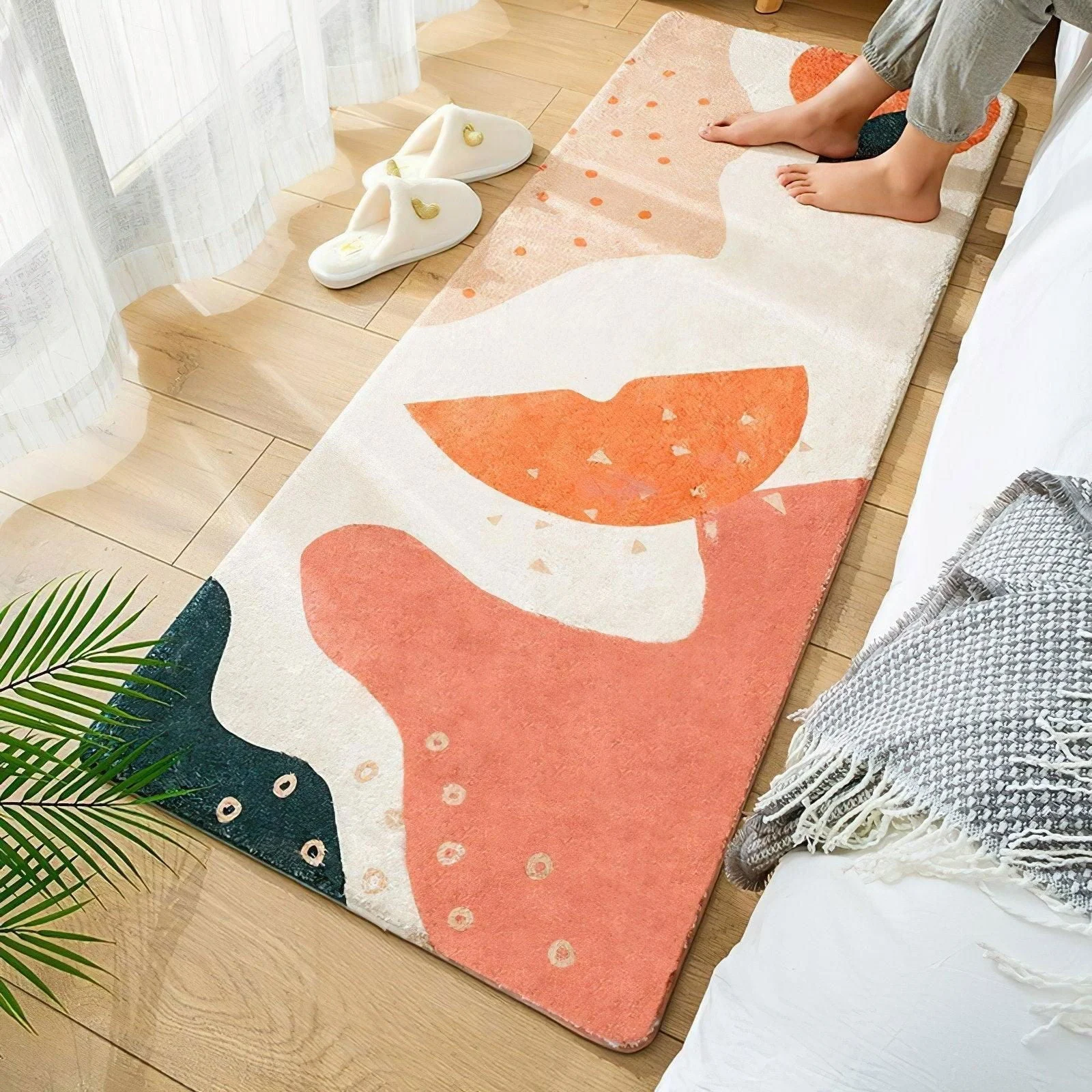 Colorful Patterned Bedside Rug -