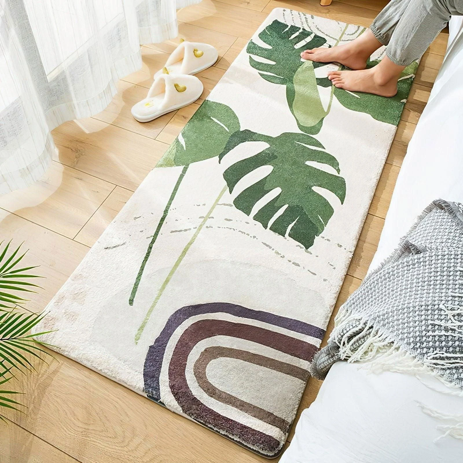 Colorful Patterned Bedside Rug -