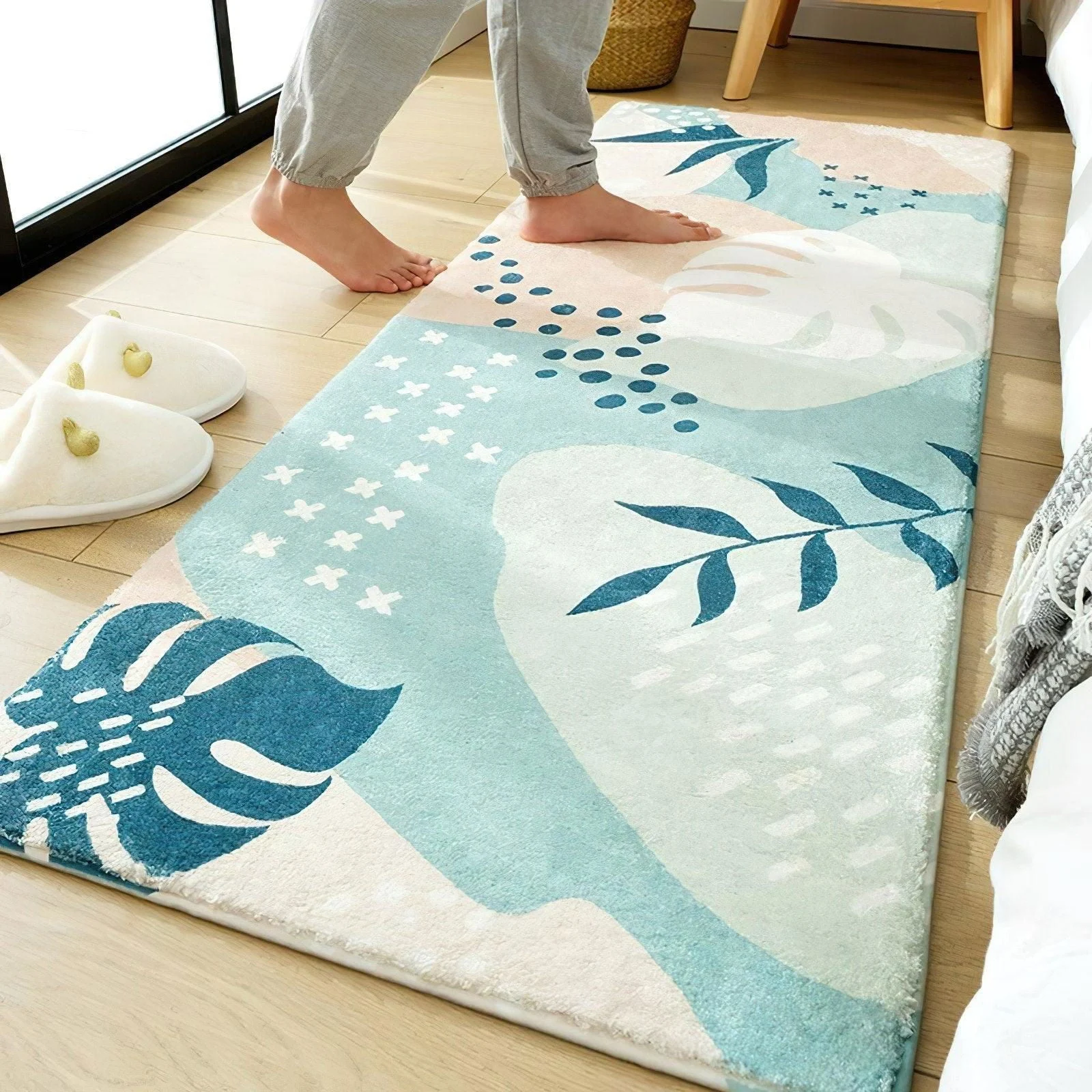 Colorful Patterned Bedside Rug -