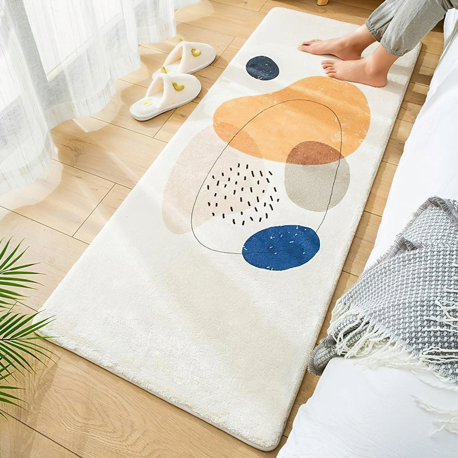 Colorful Patterned Bedside Rug -