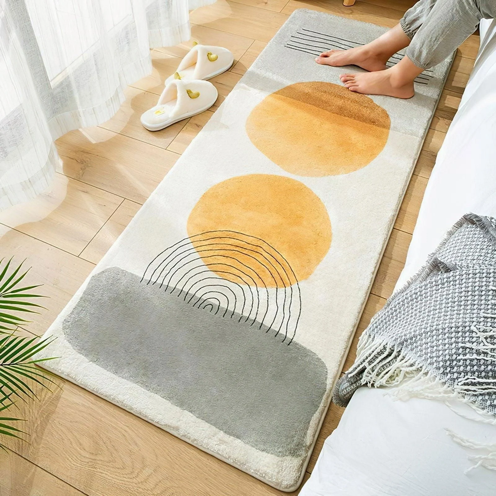 Colorful Patterned Bedside Rug -