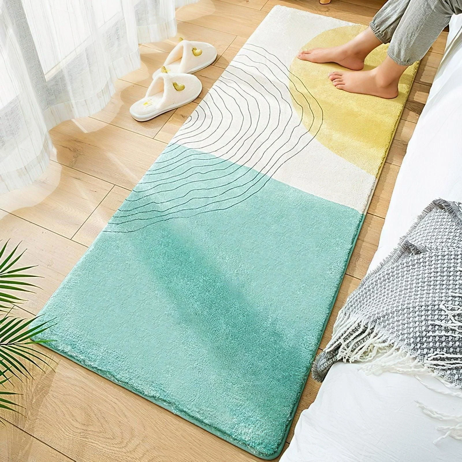 Colorful Patterned Bedside Rug -
