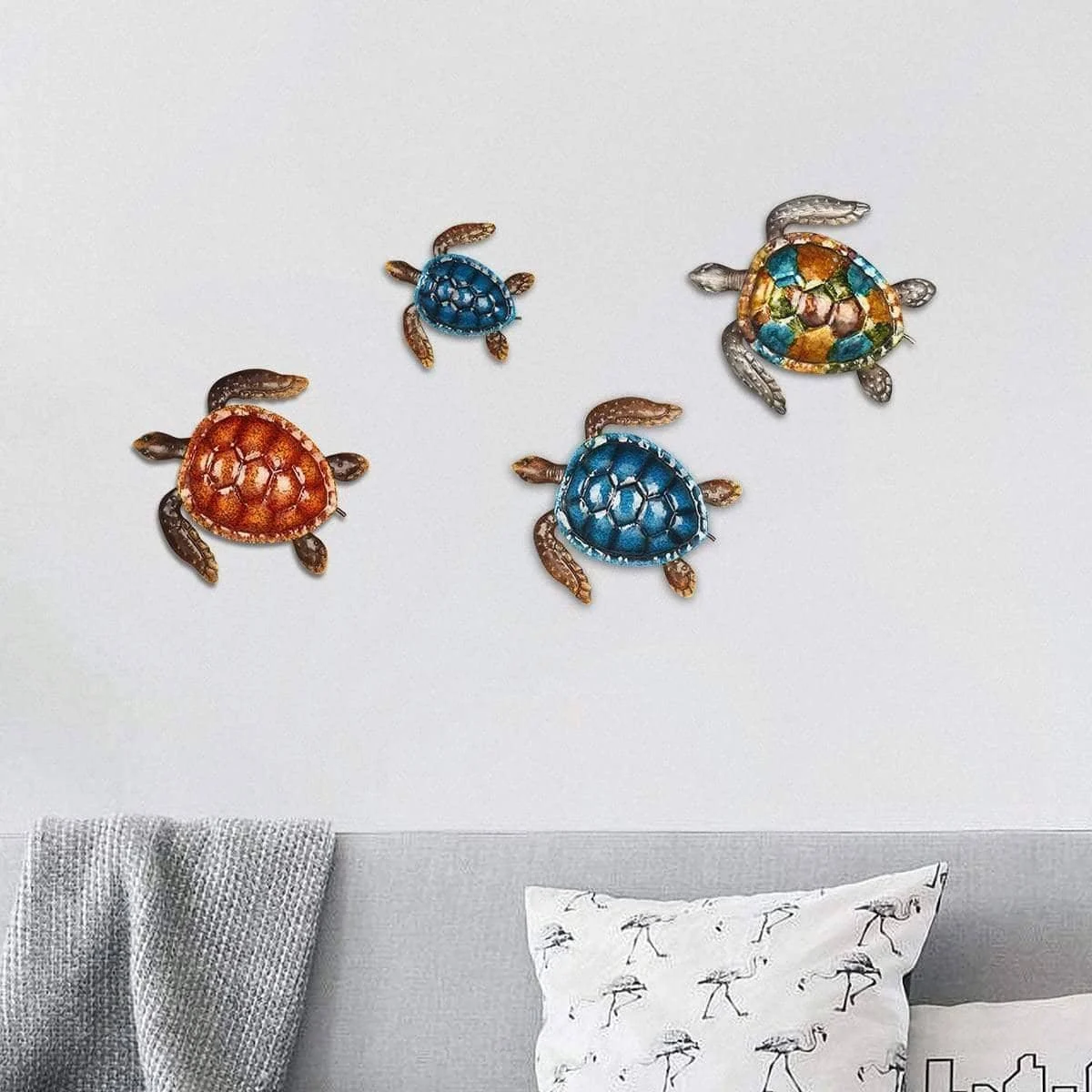 Colorful Sea Turtle Home Wall Decor - Add a Coastal Touch to Your Home -