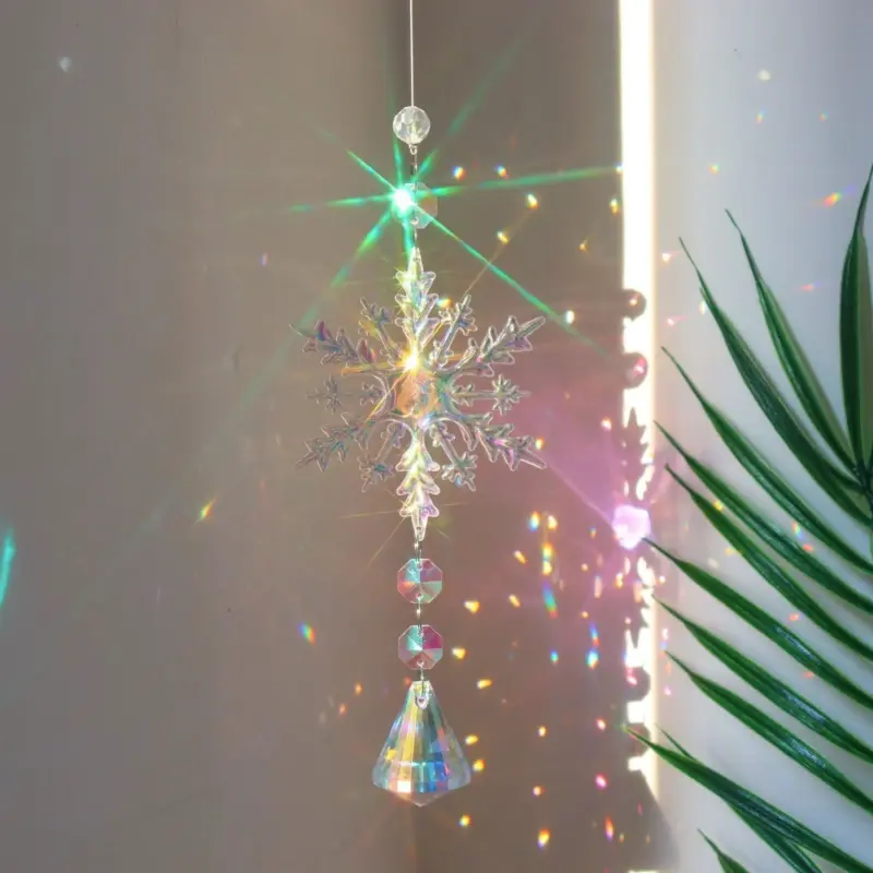 Colorful Snowflake Crystal Sun Catcher tag1